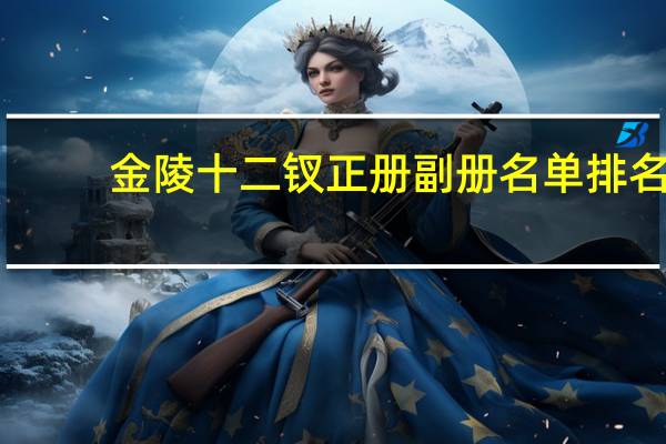金陵十二钗正册副册名单排名