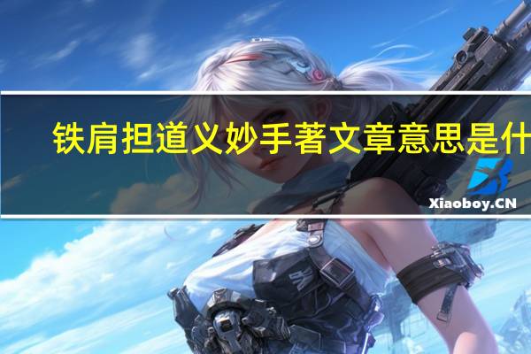 铁肩担道义妙手著文章意思是什么（铁肩担道义妙手著文章什么意思）