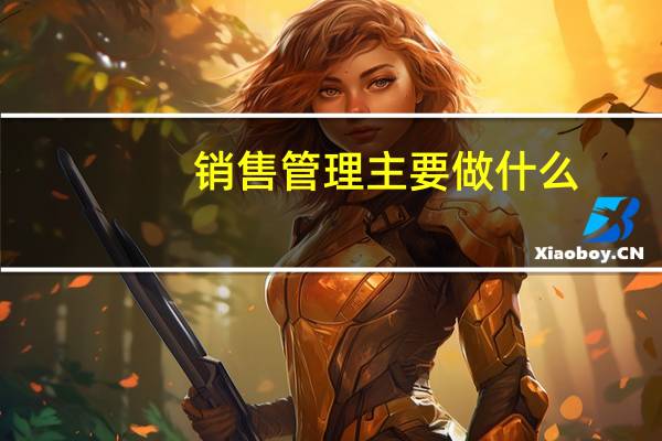 销售管理主要做什么