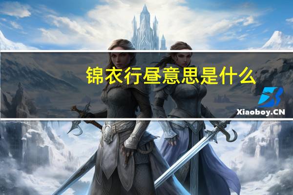 锦衣行昼意思是什么