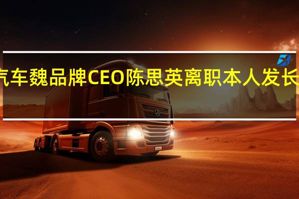 长城汽车魏品牌CEO陈思英离职 本人发长文告别回应