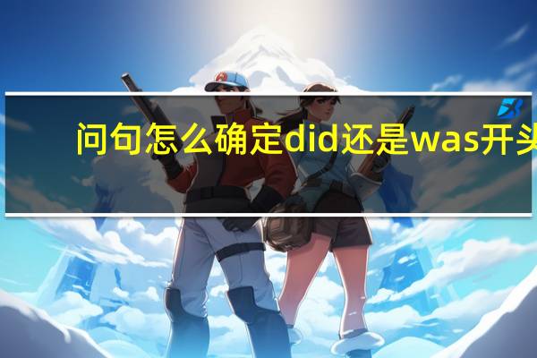 问句怎么确定did还是was开头