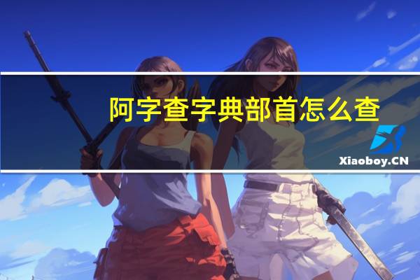 阿字查字典部首怎么查