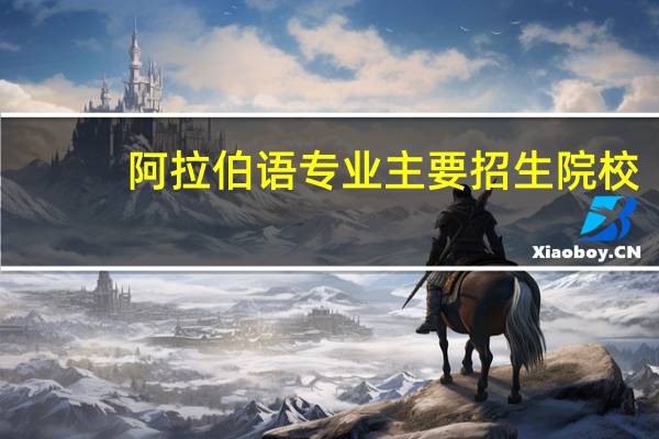 阿拉伯语专业主要招生院校