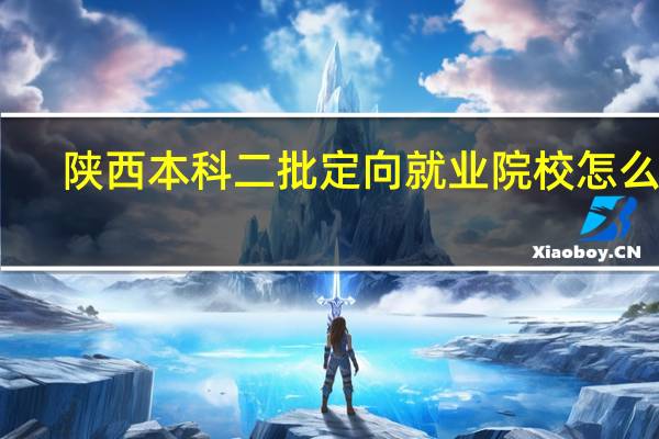 陕西本科二批定向就业院校怎么填