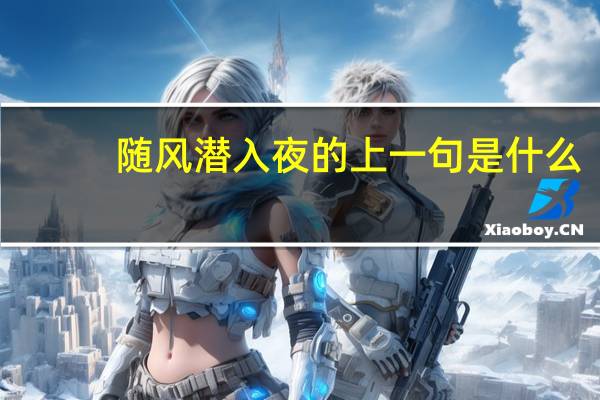 随风潜入夜的上一句是什么
