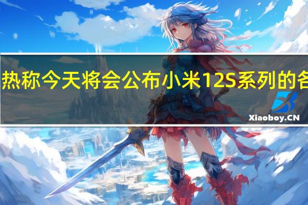 雷军预热称今天将会公布小米12S系列的各种创新技术