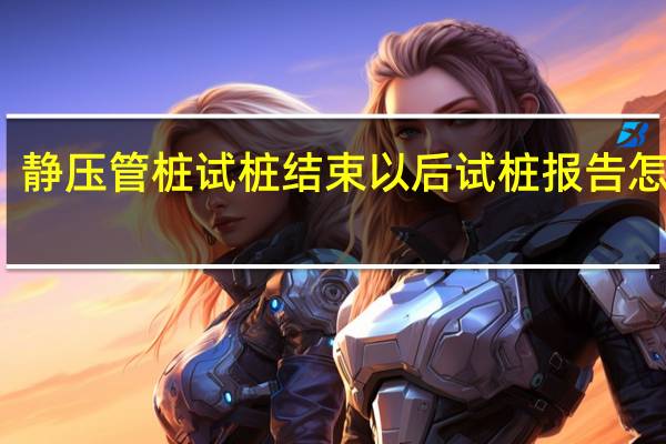 静压管桩试桩结束以后试桩报告怎么写