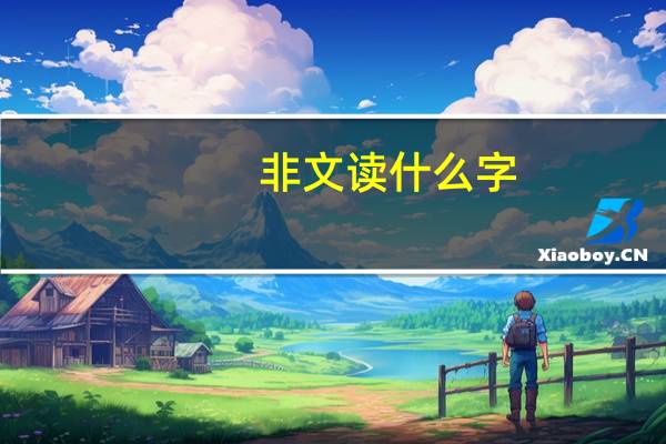 非文读什么字（非文念什么字）