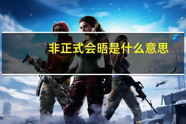 非正式会晤是什么意思