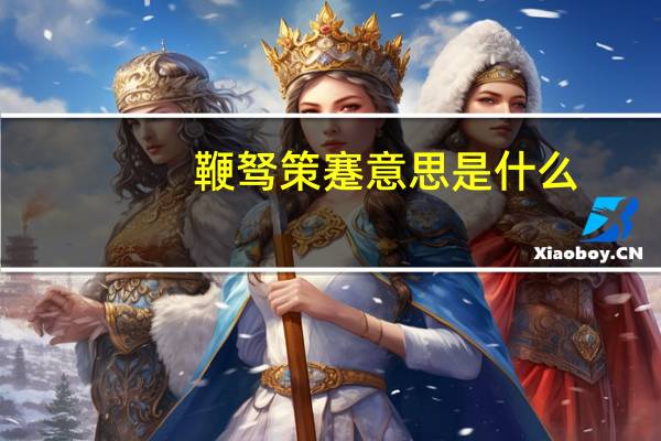 鞭驽策蹇意思是什么