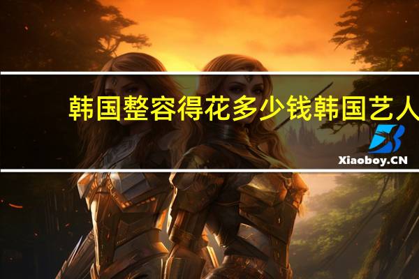 韩国整容得花多少钱 韩国艺人都整容吗