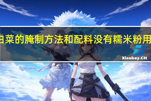 韩式辣白菜的腌制方法和配料没有糯米粉用糯米粥可以吗