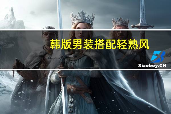 韩版男装搭配轻熟风（韩版男装搭配）