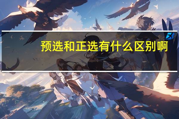 预选和正选有什么区别啊
