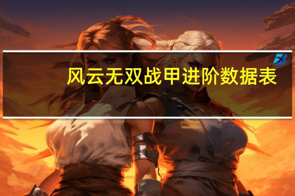 风云无双战甲进阶数据表（风云无双战甲进阶数据）