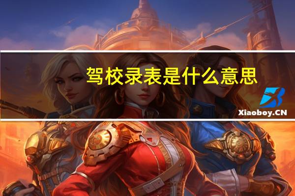 驾校录表是什么意思