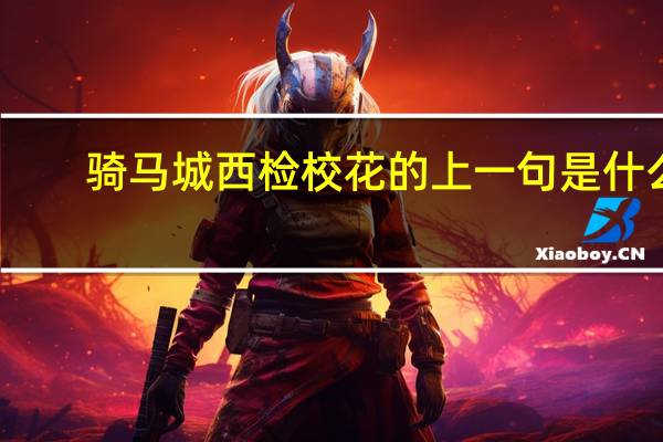 骑马城西检校花的上一句是什么