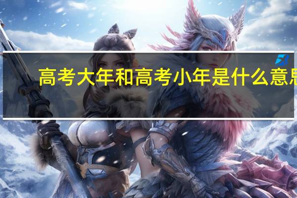 高考大年和高考小年是什么意思