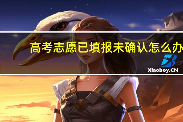 高考志愿已填报未确认怎么办