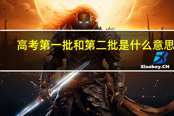 高考第一批和第二批是什么意思啊