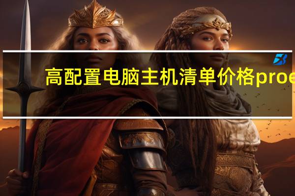 高配置电脑主机清单价格 proe（高配置电脑主机清单）