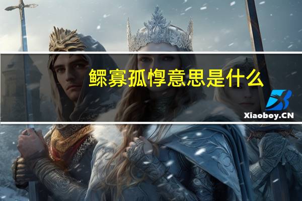 鳏寡孤惸意思是什么