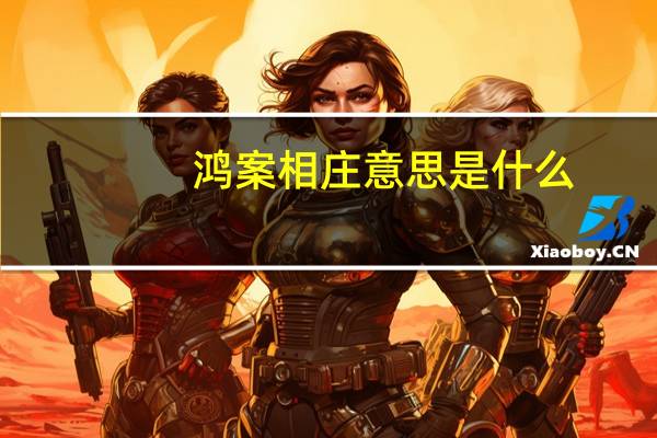 鸿案相庄意思是什么