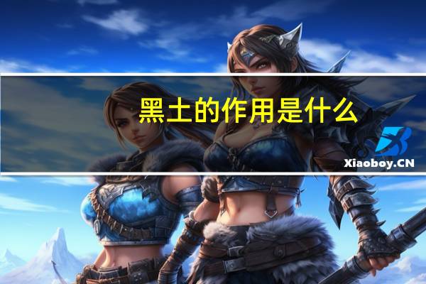 黑土的作用是什么