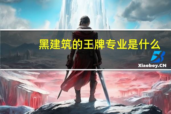 黑建筑的王牌专业是什么