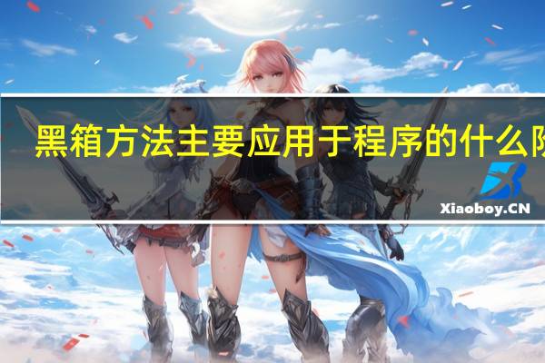 黑箱方法主要应用于程序的什么阶段（黑箱方法）