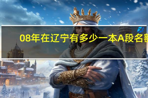 08年在辽宁有多少一本A 段名额