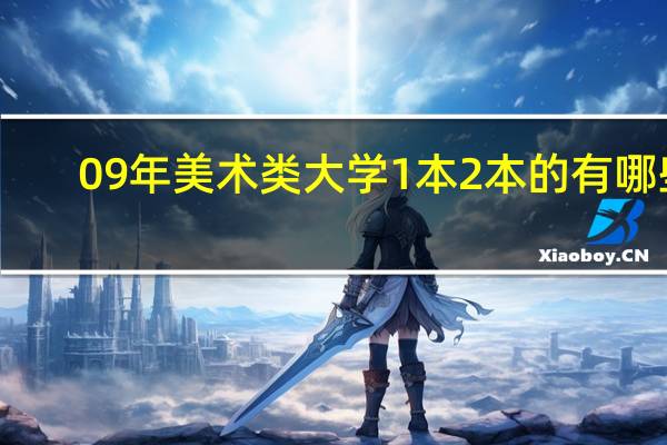 09年美术类大学1本2本的有哪些