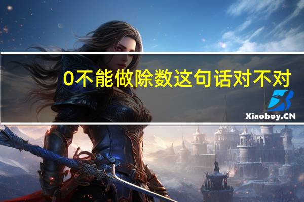 0不能做除数这句话对不对