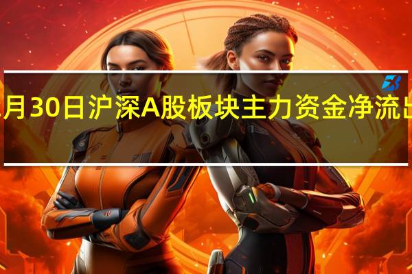 12月30日沪深A股板块主力资金净流出一览表