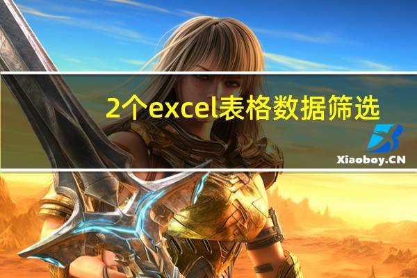 2个excel表格数据筛选（excel表格如何筛选数据）