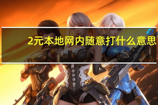 2元本地网内随意打什么意思