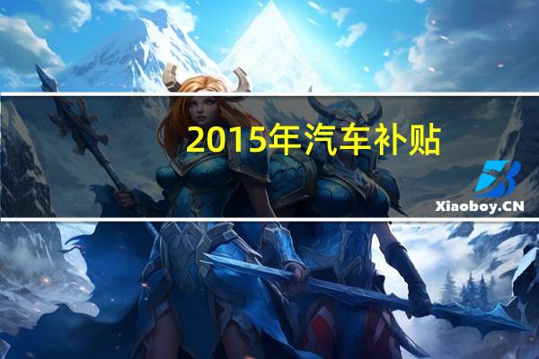 2015年汽车补贴