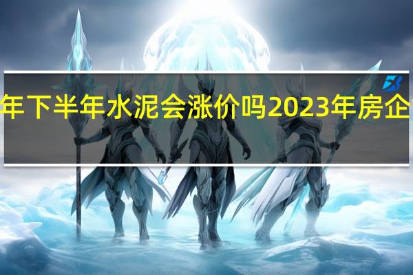 2023年下半年水泥会涨价吗 2023年房企拿地排行榜