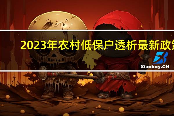 2023年农村低保户透析最新政策