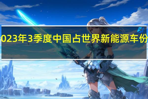 2023年3季度中国占世界新能源车份额65%
