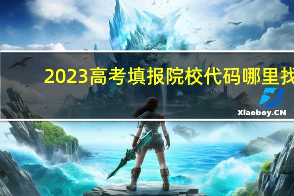 2023高考填报院校代码哪里找