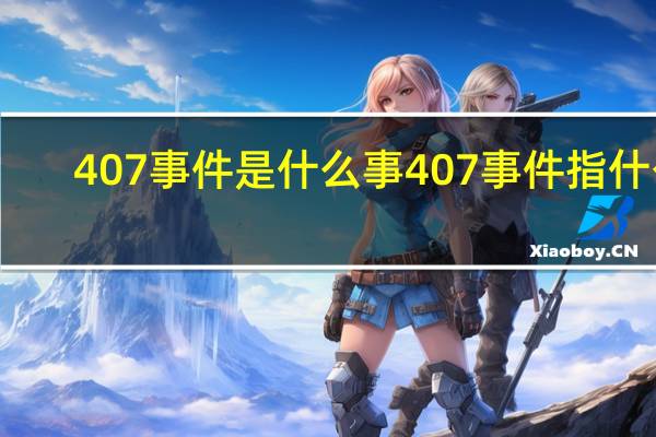 407事件是什么事 407事件指什么