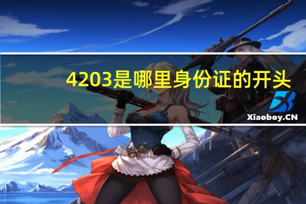 4203是哪里身份证的开头