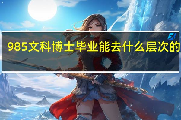 985文科博士毕业能去什么层次的学校