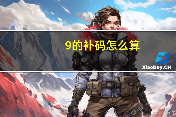 9的补码怎么算