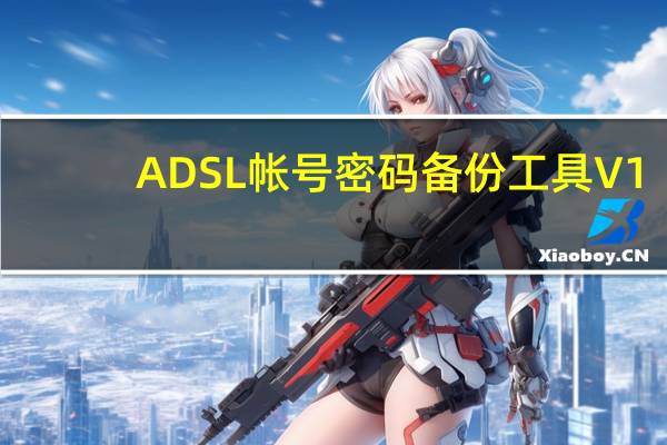 ADSL帐号密码备份工具 V1.0 绿色版（ADSL帐号密码备份工具 V1.0 绿色版功能简介）