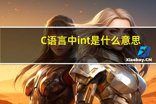 C语言中int是什么意思