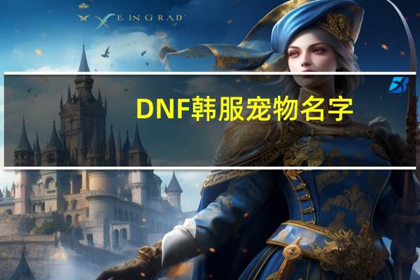 DNF韩服宠物名字