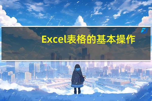 Excel表格的基本操作